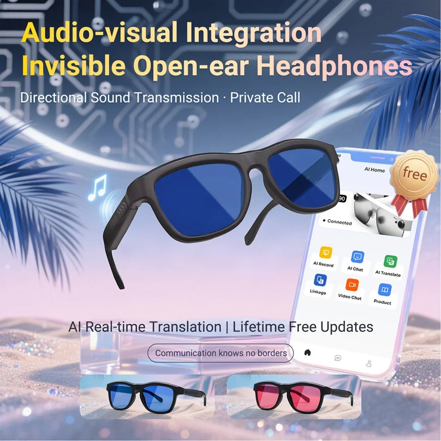 Amazing Electrochromic Smart Ai Sunglasses Polarized UV Protection UV400 Glasses Lenses Swipe Fingers Change Color Instantly