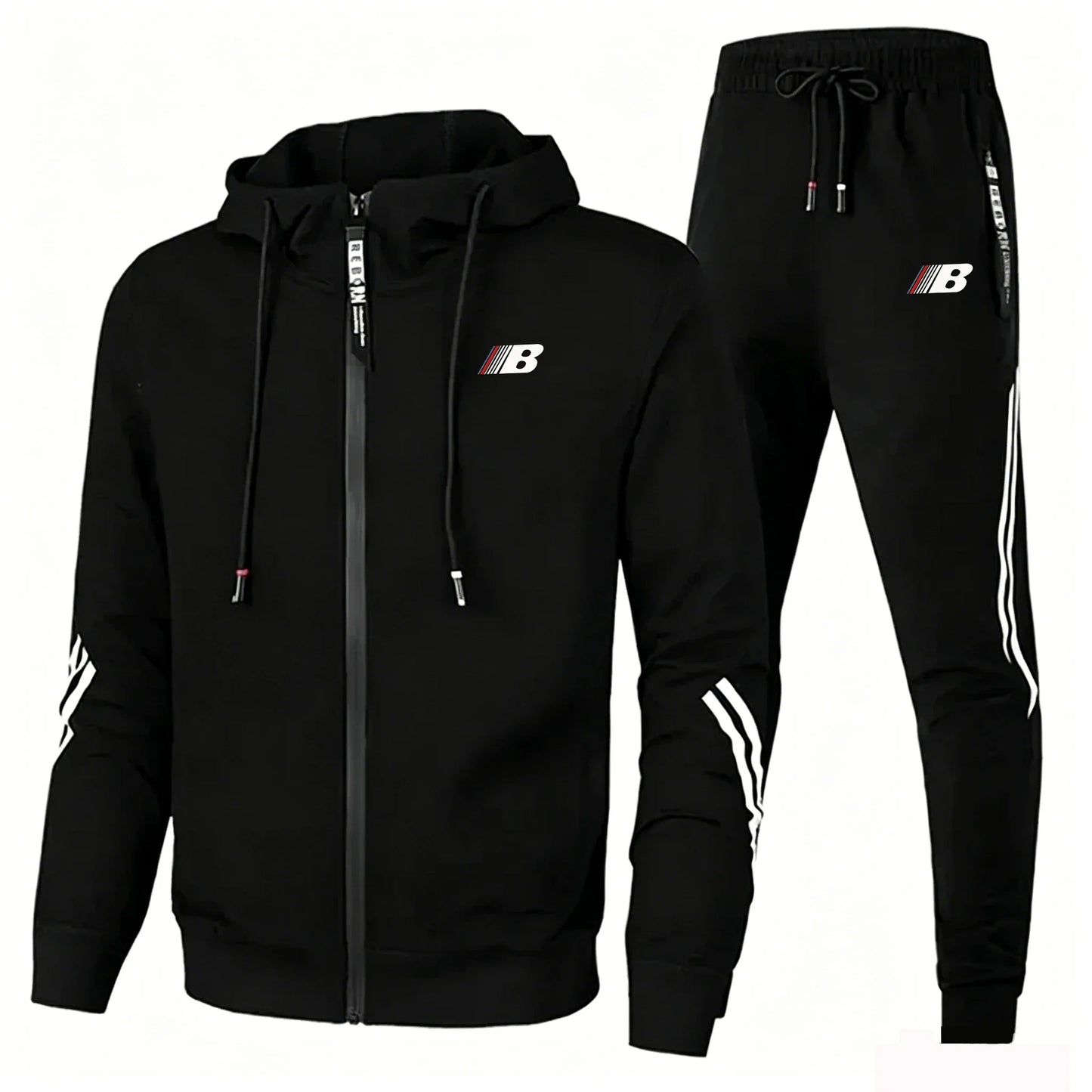 New Spring and Autumn Fashion Men's Sportswear Fitness Set, Golf Wear Two Piece Set, Casual Zipper Jacket and Sports Pants