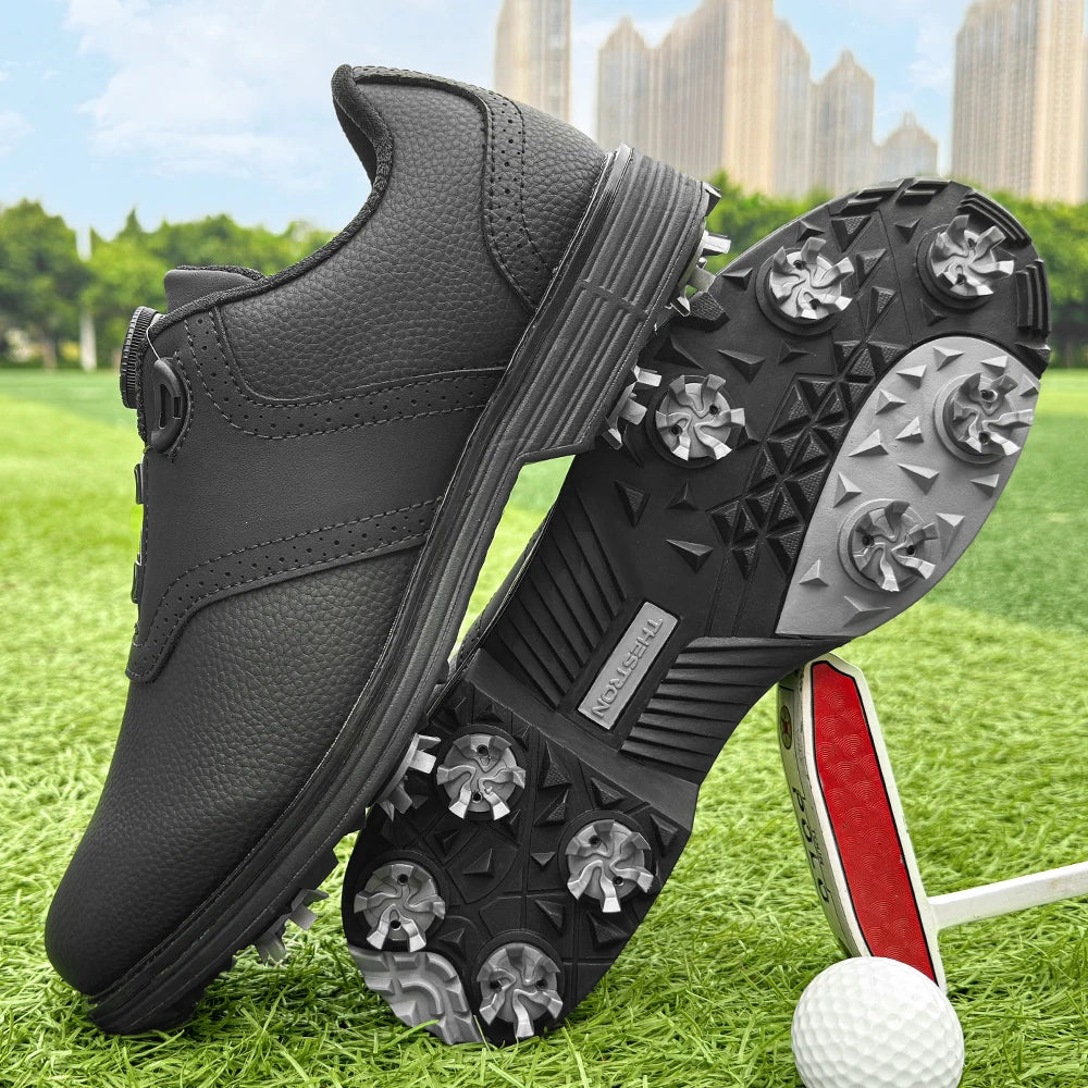 Golf Shoes for Men, Anti-slip Spiked Sole Comfortable Breathable Golf Sneakers, Outdoor Sports Golf Footwear for Golfer 39-49