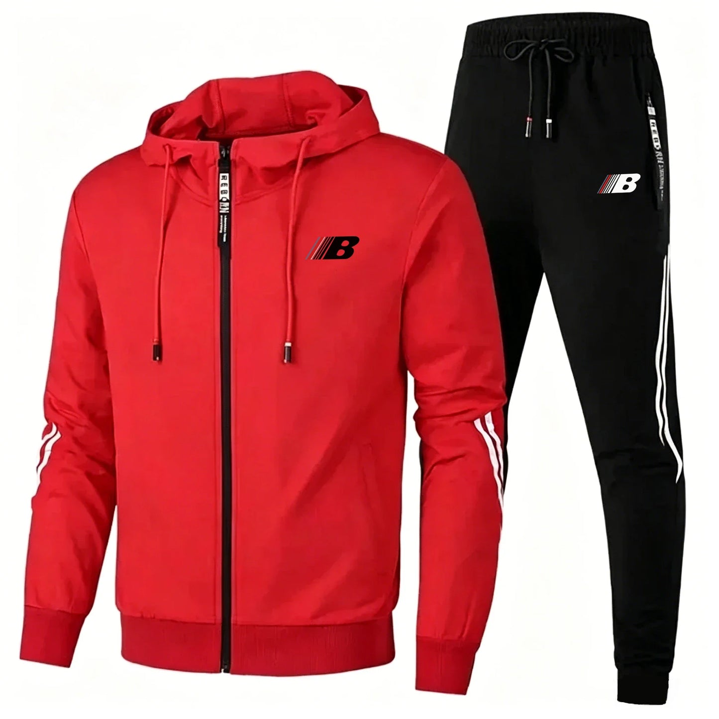 New Spring and Autumn Fashion Men's Sportswear Fitness Set, Golf Wear Two Piece Set, Casual Zipper Jacket and Sports Pants