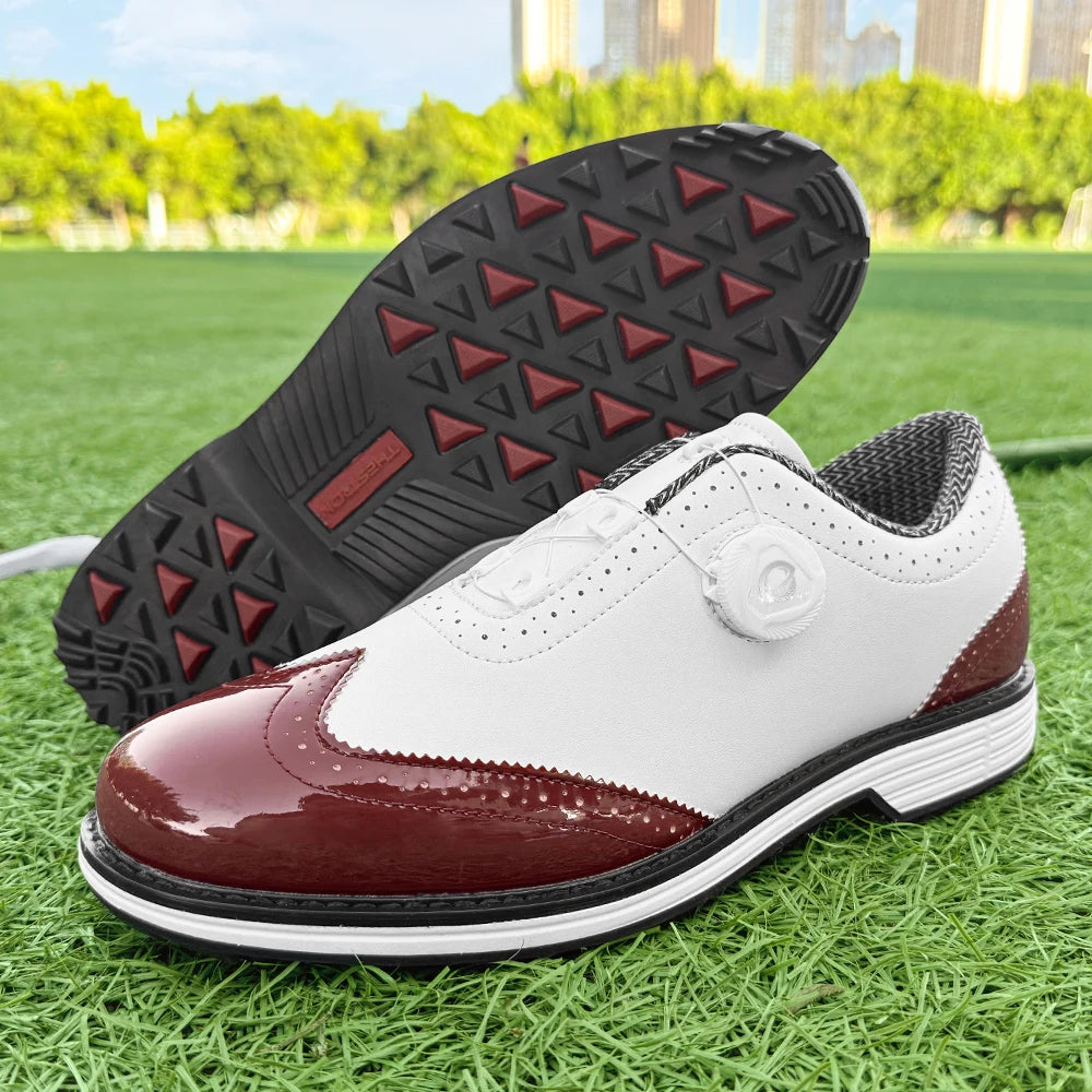 New Men's Golf Shoes Are Easy To Put On And Take Off. Made Of Genuine Leather Material, They Are Non Slip And Casual Sports Shoe