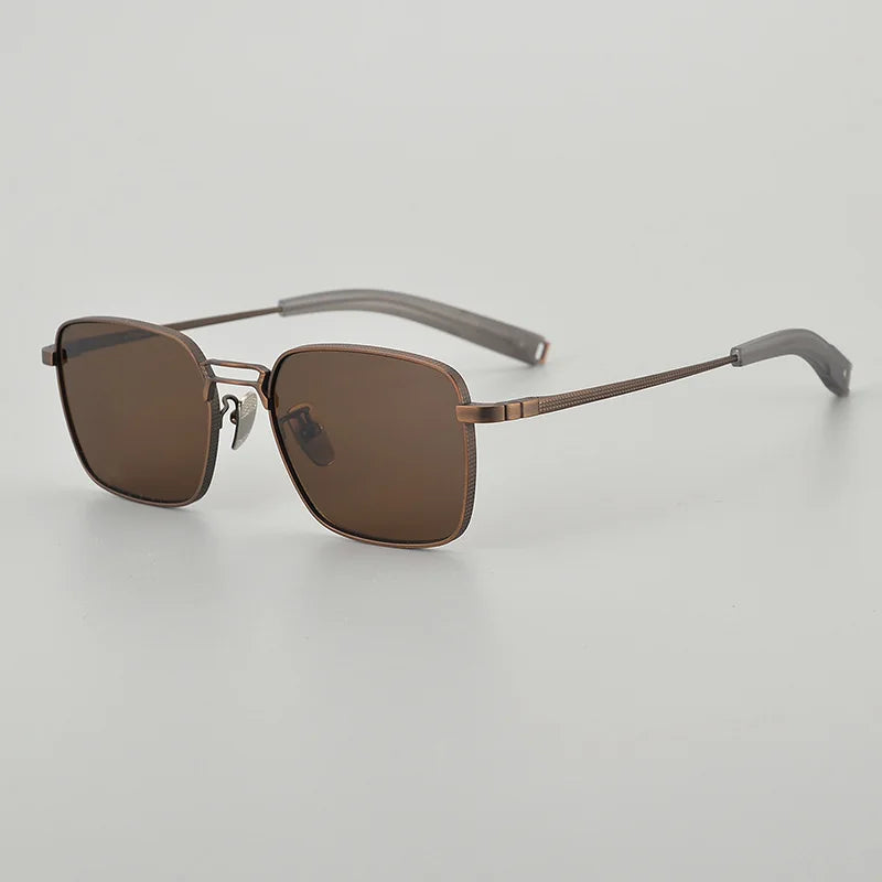 New Pure Titanium Luxury Cool Gradient Polarized Sunglasses Men Women Retro Square Hip-Hop Large Frame Driving Sun Glasses UV400