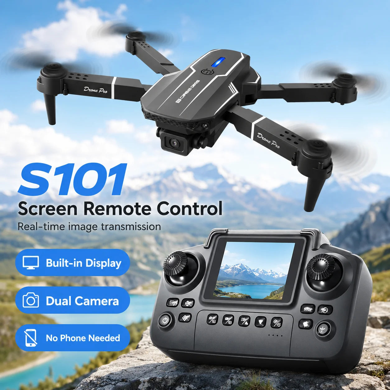 HD Aerial Drone 90° Adjustable Lens Dual Camera Switch Beauty Shooting Gesture Photo Video MV Production Gravity Sensing App Phone Control RC Drone